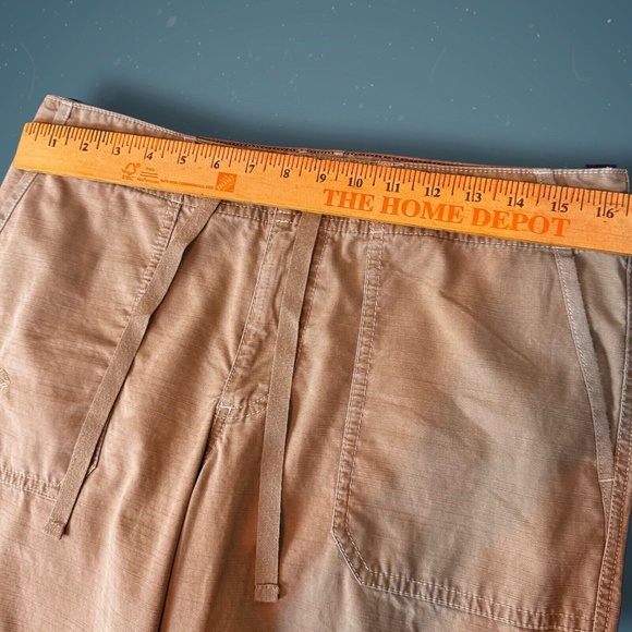 Eddie Bauer Size 8 Khaki Roll-up Pants Y2K Embroidered Detail - Picture 11 of 12